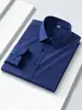 Camisa masculina de manga longa transfronteiriça, vestimenta executiva plus size, top de fibra de bambu sem ferro e anti-rugas, camisa masculina para usar sob um terno