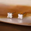 Pendientes Polaris de Alta Gama de Plata S925 para Hombres y Mujeres, Pendientes Neutros de Lujo Ligero con Trébol, Simples y Versátiles