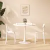 Mesa Redonda Blanca Nórdica, Estilo Tulipán, Mesa de Café Casual Estilo Ins, Mesa Redonda Minimalista para Reuniones, Mesa y Sillas para Té con Leche, Mesa de Comedor