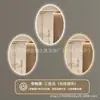 Espejo de Baño Oval Cruzado Montado en Pared Espejo de Baño para Inodoro con Luz LED Pantalla Táctil Impermeable Espejo Inteligente