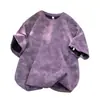 Camiseta de Manga Corta Tie-Dye Americana para Hombre Verano Tendencia Marca ins High Street Holgada Cuello Redondo Media Manga Juventud Camiseta Casual