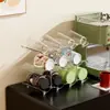 Estante de Almacenamiento para Tazas Soporte de Escritorio para Tazas de Agua Barra de Cocina Mostrador Organizador de Múltiples Niveles con Bloques de Color Ondulados para Tazas de Café y Té