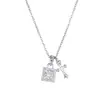 Moda Otoño e Invierno Nuevo Collar de Cruz Completo de Diamantes Cadena para Suéter de Mujer Cadena para Clavícula Versátil de Lujo Ligero Cadena para el Cuello Celebridad de Internet Transmisión en Vivo