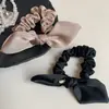 Acessórios de Cabelo Simples de Alto Padrão Laço de Cetim Elegante Anel de Cabelo Elegante Laço de Cabeça Feminino Corda de Cabelo 2025 Novo Tendões de Borracha