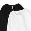 Camiseta de manga longa com triângulo invertido e gola redonda de alta qualidade 250g, algodão puro branco, cor sólida, para homens e mulheres, camisa de fundo solto