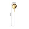 Cuchara coreana de acero inoxidable 304, cuchara de mango largo, cuchara para bibimbap, cuchara para helado, cuchara de postre, acero inoxidable, alto valor de color