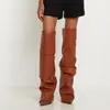 2023 Exportación Nueva Moda Europea y Americana Color Puro Punta Fina Tacones de Aguja Tacones Súper Altos Botas Altas hasta la Rodilla para Pantalones Falda Talla Grande Botas para Mujer