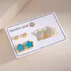 Brincos de aço inoxidável transfronteiriços europeus e americanos mais vendidos para mulheres, brincos de estrela cravejados de diamantes banhados a ouro, argolas geométricas vermelhas, brincos da moda