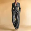 Nueva colección de otoño 2026: Conjuntos de traje para mujer estilo europeo y americano, con elegantes y casuales conjuntos de color liso con cuello en V y manga larga