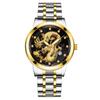 Reloj de Hombre Calendario de Moda Popular de Comercio Exterior Reloj de Hombre Correa de Acero No Mecánico Negocios Impermeable Cuadrado Diamante Reloj Dragón Chino
