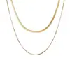 Corrente de Osso de Cobra Empilhada de Liga de Camada Dupla Transfronteiriça Design Feminino Estilo Cool Corrente para Clavícula Colar de Celebridade da Internet com Temperamento