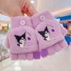 Otoño e invierno Nuevos guantes de punto para niños de Sanrio Guantes de lana con solapa para niñas de escuela primaria Guantes cálidos para bebés