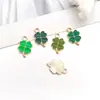 Conjunto Misto de 20 Pingentes de Trevo de Quatro Folhas com Gotejamento de Óleo para o Dia dos Namorados, Pingentes Coloridos de Trevo da Sorte, Acessórios para Joias DIY