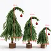 Mini Árvore de Natal de Cabeça Torto Simulação de Pinheiro de Mesa Enfeite de Decoração de Feriado Artesanato de Natal Transfronteiriço
