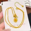 Colar Pingente Redondo Deus da Riqueza Dourado Rosa Vermelho Diamante Amarelo Estilo Igual Transmitido ao Vivo Pingente Pequeno Bolha Presente Versátil para Mulheres