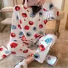 Pijama para Mujer Primavera y Otoño Estilo Coreano 2025 Manga Larga Lindo Traje de Dibujos Animados de Estudiante Suelto Traje de Ropa para el Hogar Otoño e Invierno