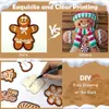 Enfeites de Pão de Gengibre de Madeira Boneco de Neve Floco de Neve Decorações de Pão de Gengibre Enfeites para Pendurar na Árvore de Natal para Decoração de Casa de Natal