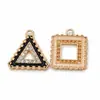 Colgantes de Collar Geométricos Cuadrados y Triangulares con Diamantes Incrustados y Técnica de Goteo de Aceite DIY Transfronterizos, Venta Directa del Fabricante, Se Pueden Mezclar al por Mayor