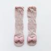Calcetines largos de verano de malla por encima de la rodilla para bebé, de algodón peinado, con diseño de muñeca de dibujos animados, con boca suelta, antimosquitos para recién nacidos.