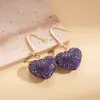 Pendientes de Corazón con Incrustaciones de Diamantes de Zirconia Europeos y Americanos Transfronterizos, Lujo Ligero, Ganchos para Orejas de Moda de Gama Alta, Personalidad de Nicho, Pendientes Únicos para Mujer