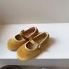 Zapatos de boda Mary Jane estilo Chanel pequeños, zapatos de terciopelo para niños, zapatos sencillos para niñas, zapatos de bebé de punta poco profunda, zapatos de abuela, zapatos Hanfu