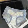 Bragas Sexis de Satén y Encaje Estilo Francés para Mujer, Calzoncillos Transpirables con Entrepierna de Seda Hueca de Cintura Media para Niñas