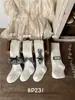 BP231 Leggings Nuevos de Otoño para Niños al por Mayor Calcetines de Bebé con Tela de Encaje y Moño Pantalones Estilo Princesa