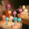 Luz de Noche de Loto Transfronteriza Lámpara de Mesa Pequeña LED Retro Europea Decoración de Mesa de Dormitorio Luz Ambiental Decorativa