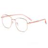 Gafas de Marco Polygonal para Estudiantes para Mujer con Graduación, Luz Azul Anti-Reflejo, Marco Grande, Alto Valor Estético, Aspecto Natural, Gafas sin Graduación, Retro