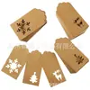 Explosiones de puntos alce hueco árbol de Navidad copo de nieve etiqueta de papel Kraft mensaje decoración de embalaje de regalo para hornear