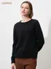 CANVAUS Suéter de Oveja de Punto para Mujer con Cuello Redondo Nuevo Otoño e Invierno Color Sólido Jersey Cálido Simple Ropa Exterior Suéter Interior