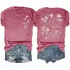 Comercio Exterior Comercio Electrónico Transfronterizo Estación Independiente Amazon Amazon Día del Maestro Nuevo Estampado de Flores Algodón de Colores Camiseta para Mujer