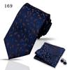 Corbata de alta gama para negocios, pañuelo de bolsillo, 3 piezas, regalo para hombre, vestido de boda, corbata de poliéster de seda, corbata de traje