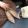 Sapatos Yixin Estilo V Salto Escondido 5cm Tachas Baixo Nude Bico Fino Couro Patente Macio Sapatos Casuais de Trabalho para Mulheres
