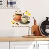Adesivo de Parede Decorativo de Fundo para Casa com Slogan em Inglês Divertido-F932 e Grãos de Café para Caneca de Café Atacado Autoadesivo