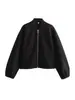 Chaqueta Bomber Casual Versátil de Personalidad Nueva Moda Simple para Mujer Fronteriza Europea y Americana Za