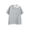 Ropa para Hombre Beijie 2026 Verano Nuevo Color Bloque Patchwork Falso Dos Piezas Camiseta de Manga Corta Tendencia para Hombre Holgada Top de Media Manga