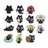 Parche de Tela Bordado de Gato Negro Parche de Tela de Animal de Dibujos Animados Parche Adhesivo para Reparación de Chaqueta de Plumas Decoración de Empaque de Bufanda Bolsos