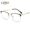 Nuevo armazón de gafas vintage de titanio no magnético al por mayor armazón de gafas para miopía estudiante Metal Armazón de gafas cuadrado grande masculino 3126