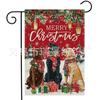 Venda Quente Transfronteiriça Série Pinheiro Floco de Neve de Natal Inverno Decoração de Pátio Externo Bandeira de Jardim de Linho Dupla Face