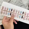 Cuentas de Cristal de Alto Gama que Cambian de Color Azul y Rosa, 30 Piezas Ojo de Gato, Esmalte de Uñas Natural, Gel, Spray, Piezas de Uñas Postizas Pre-hechas, Venta al por Mayor