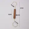Clips para exhibición de tiendas de ropa y percheros para bufandas, pinzas para tela, ganchos, ganchos en S de madera maciza, círculos decorativos de varios tamaños de color nogal.