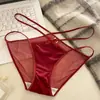 Ventas Directas de Fábrica Superventas Transfronterizos Calzones de Encaje con Lazo para Mujer Atrevidos con Tiras Huecos de Tiro Bajo Triángulo