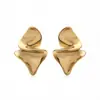 Pendientes de Personalidad de Venta Caliente Transfronterizos Aogu con Chapado en Oro de 18 Quilates, Diseño Geométrico Irregular, Pendientes de Acero Inoxidable a la Moda para Mujer
