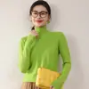 Tejido de Punto con Cuello Alto Mezclado con Cachemira, Tejido Básico Cálido de Otoño e Invierno, Tejido de Punto con Solapa Cortavientos para Mujer, Suministro Directo de Fábrica