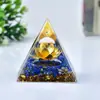 Fábrica de artesanías para decoración de escritorio de oficina en casa con grava de pirámide de cristal de resina epoxi de comercio exterior transfronterizo