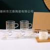 Lindo vaso pequeño de vidrio resistente a altas temperaturas de dibujos animados con asa, taza de té de alto valor de color, vidrio transparente de alto borosilicato al por mayor