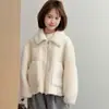 Abrigo de Piel para Niña 2026 Atuendo de Invierno 100% Piel de Zorro Real Cuello de Lana de Cordero Abrigo de Piel Integrado para Niños