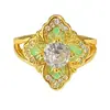 Anillo Abierto Vintage de Flor y Mariposa de Esmalte Multicolor para Mujer, Anillo de Lujo Ligero de Nicho Retro