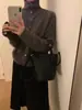 Cárdigan de punto, Elegante cárdigan de cuello alto, Elegante color liso, Rejuvenecedor, Manga larga, Nuevo top de moda versátil para otoño e invierno, para mujer